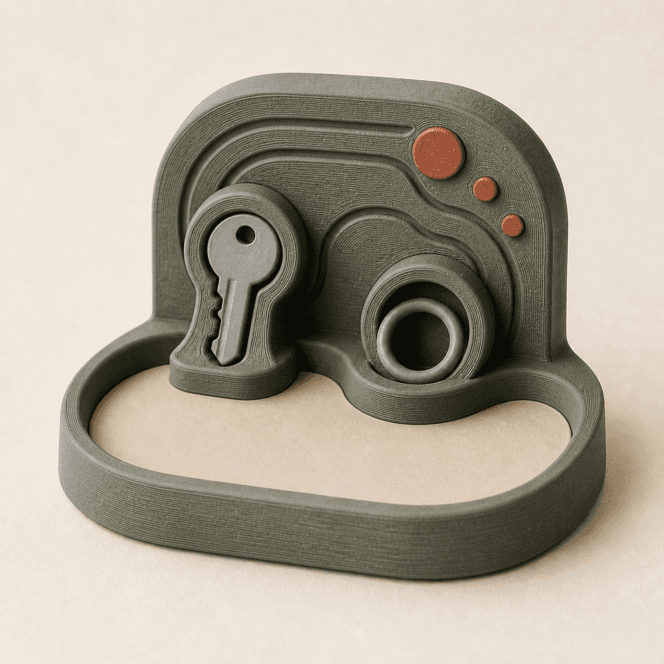 Matte sage 3D printed story dock with a broad loose cradle