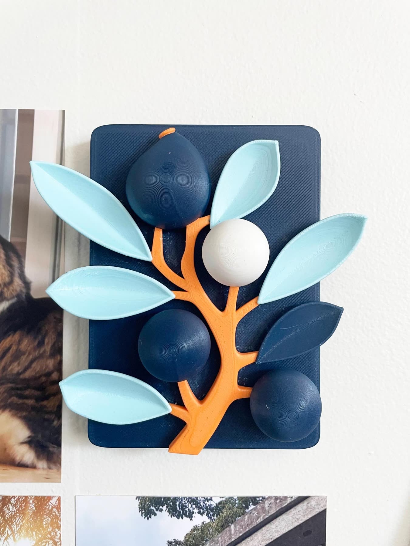Blue Orange Botanical Wall Art