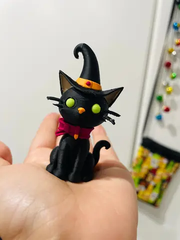 Black Cat Witch Hat Figurine
