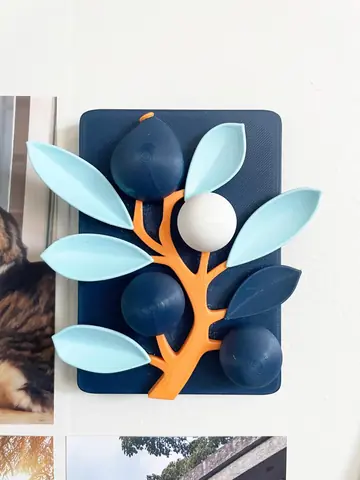 Blue Orange Botanical Wall Art